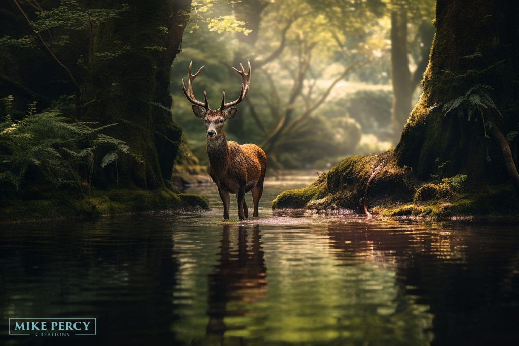 Mezereon in the forest as a young stag